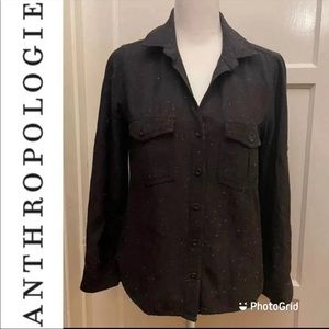 Cloth & Stone Stretchy Speckled Shirt, Black